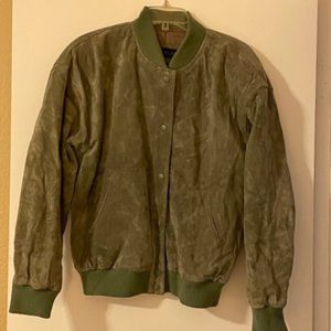 Ladies Heather Green suede jacket, large.